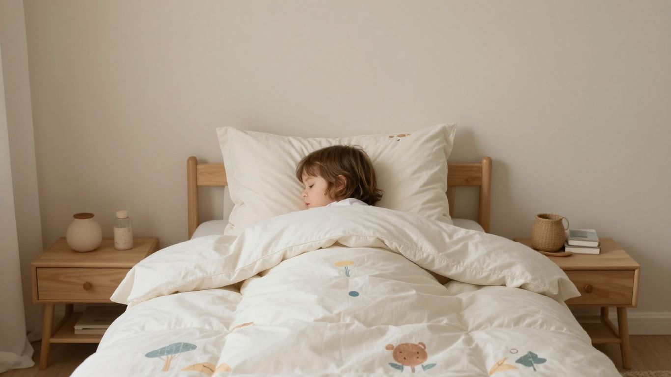 Cozy child's bedroom with soft lighting and a comfortable bed.